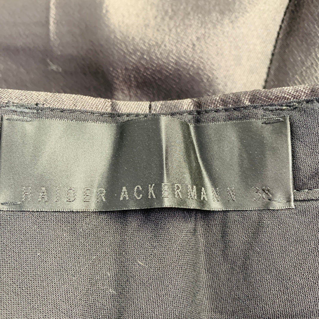 HAIDER ACKERMANN Size 6 Grey Silver Wool Silk Cigarette Dress Pants