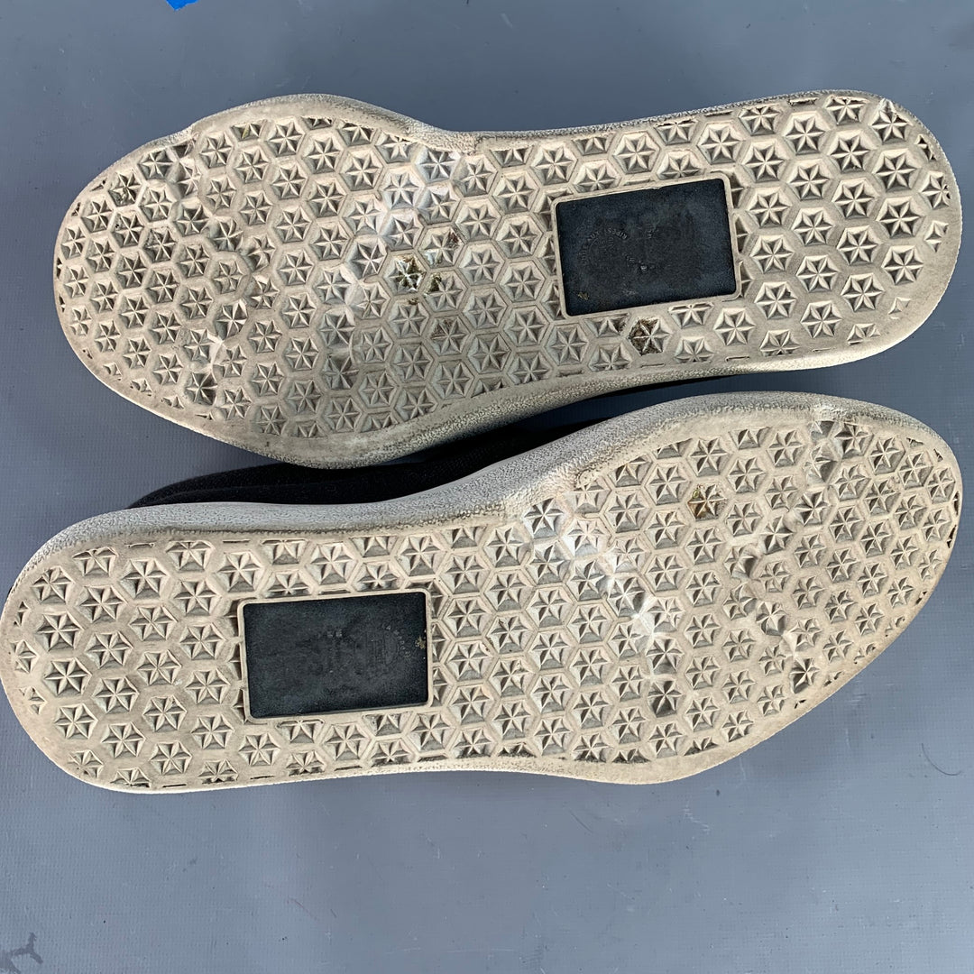 Y-3 2018 Size 10 Tangutsu Black White Logo Canvas Slip On Sneakers