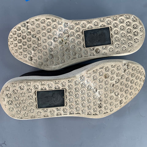 Y-3 2018 Size 11 Tangutsu Black White Logo Canvas Slip On Sneakers