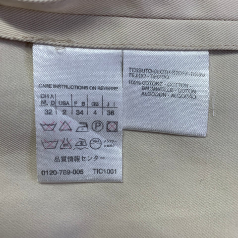 MAX MARA Size S Beige Cotton Twill Hidden Snaps Raincoat