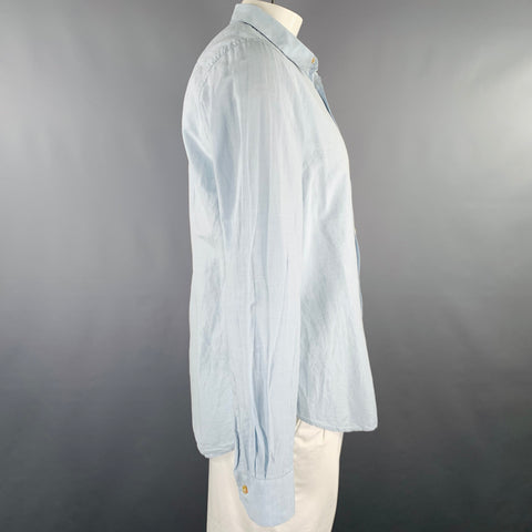 PAUL SMITH Size XL Light Blue Cotton Spread Collar Long Sleeve Shirt