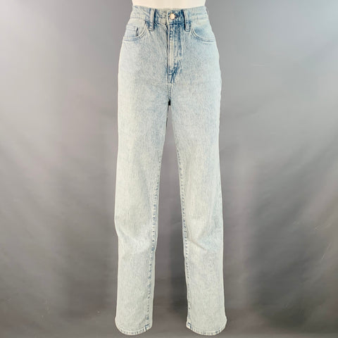 TRIARCHY Size 26 Blue Cotton Blend Washed Zip Fly Jeans