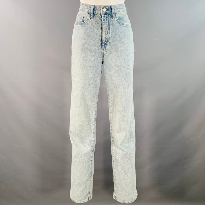 TRIARCHY Size 26 Blue Cotton Blend Washed Zip Fly Jeans