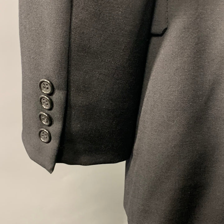 VALENTINO Size 46 Regular Black Twill Virgin Wool Notch Lapel Sport Coat