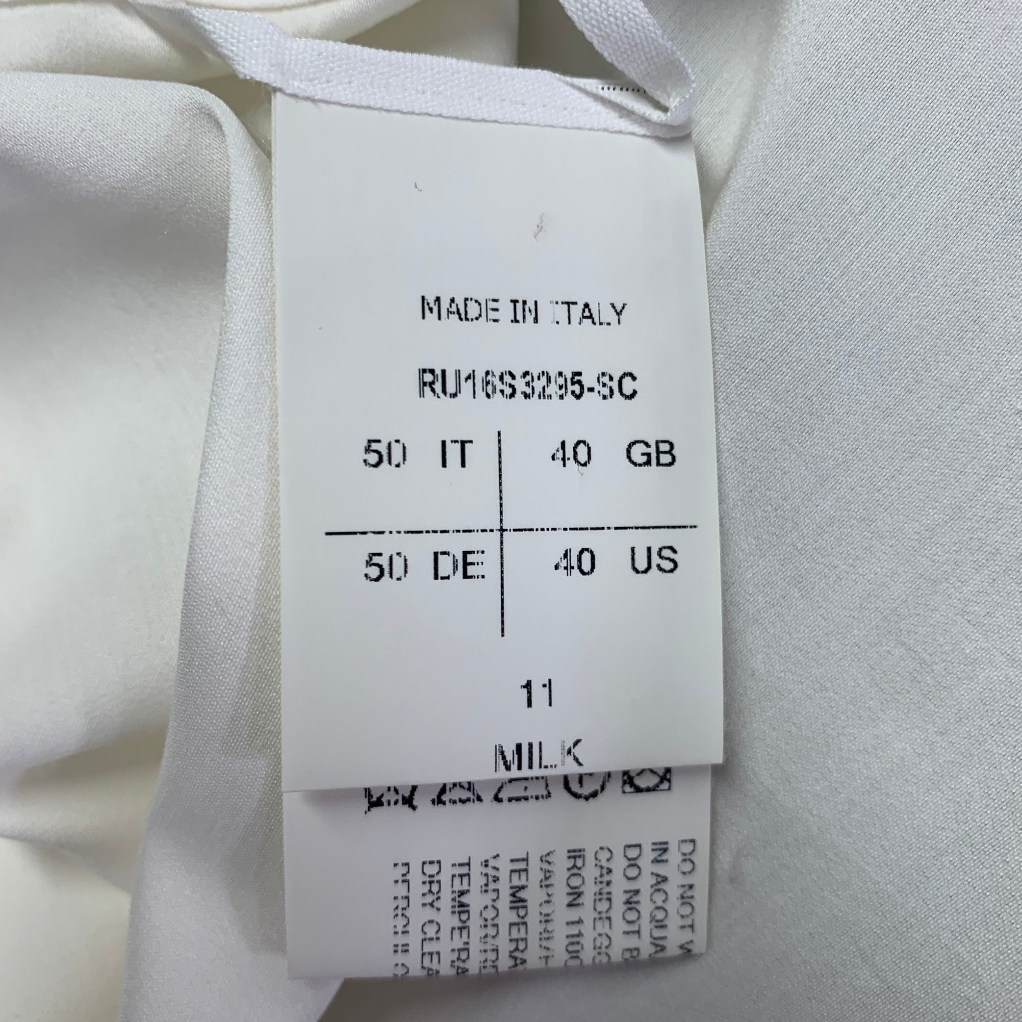 RICK OWENS SS16 Size M -Cyclops- Cream Cotton Silk Long Sleeve