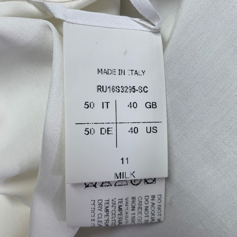 RICK OWENS SS16 Size M -Cyclops- Cream Cotton Silk Long Sleeve Shirt