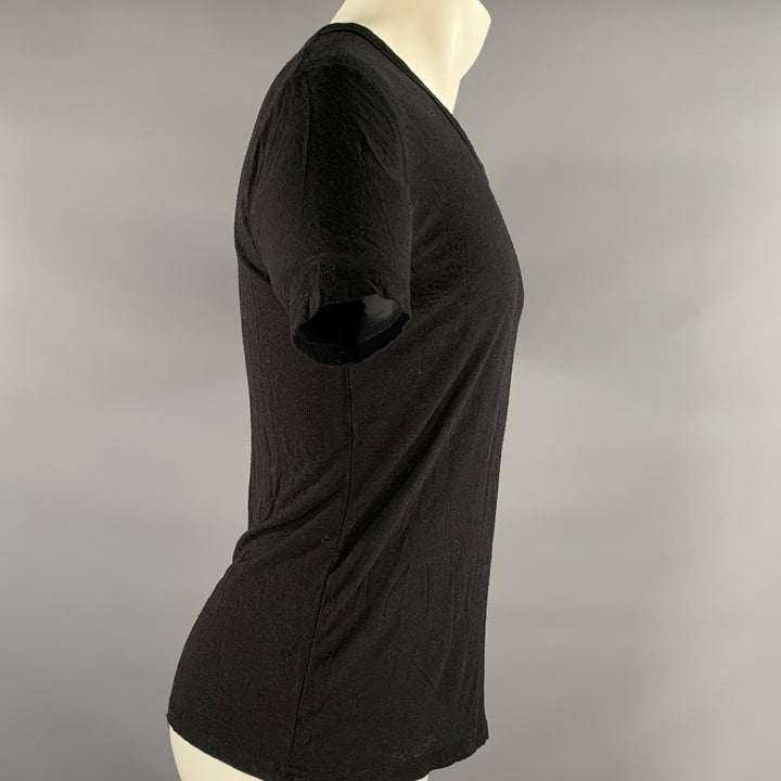 ALEXANDER WANG Size XS Black Textured Silk Rayon See Through T-shirt