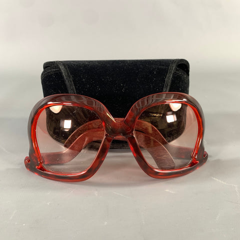 MARC JACOBS Red Brown Acetate Sunglasses