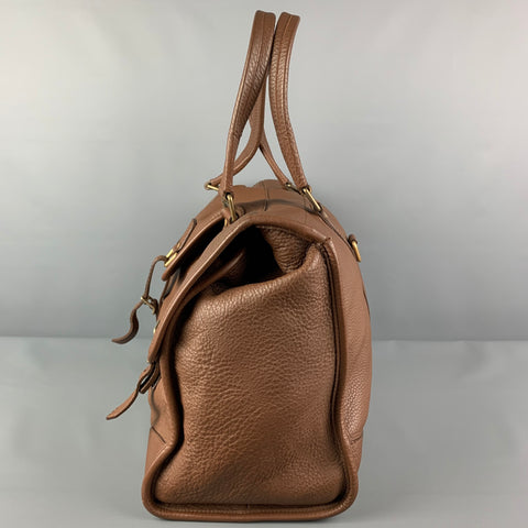 BURBERRY by Christopher Bailey Brown Textured Pebble Grain Leather Messenger Bag