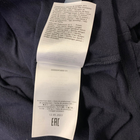 VALENTINO Size XL Navy White Logo Cotton Crew Neck T Shirt