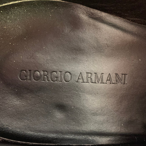 GIORGIO ARMANI Size 8 Brown Textured Suede Wingtip Lace-Up Shoes