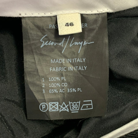 SECOND LAYER Size 30 Black Polyester Twill Flat Front Flared Dress Pants