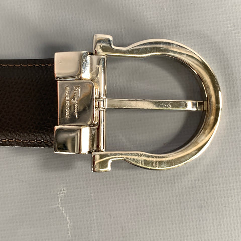 FERRAGAMO Size 40 Black Leather Belt