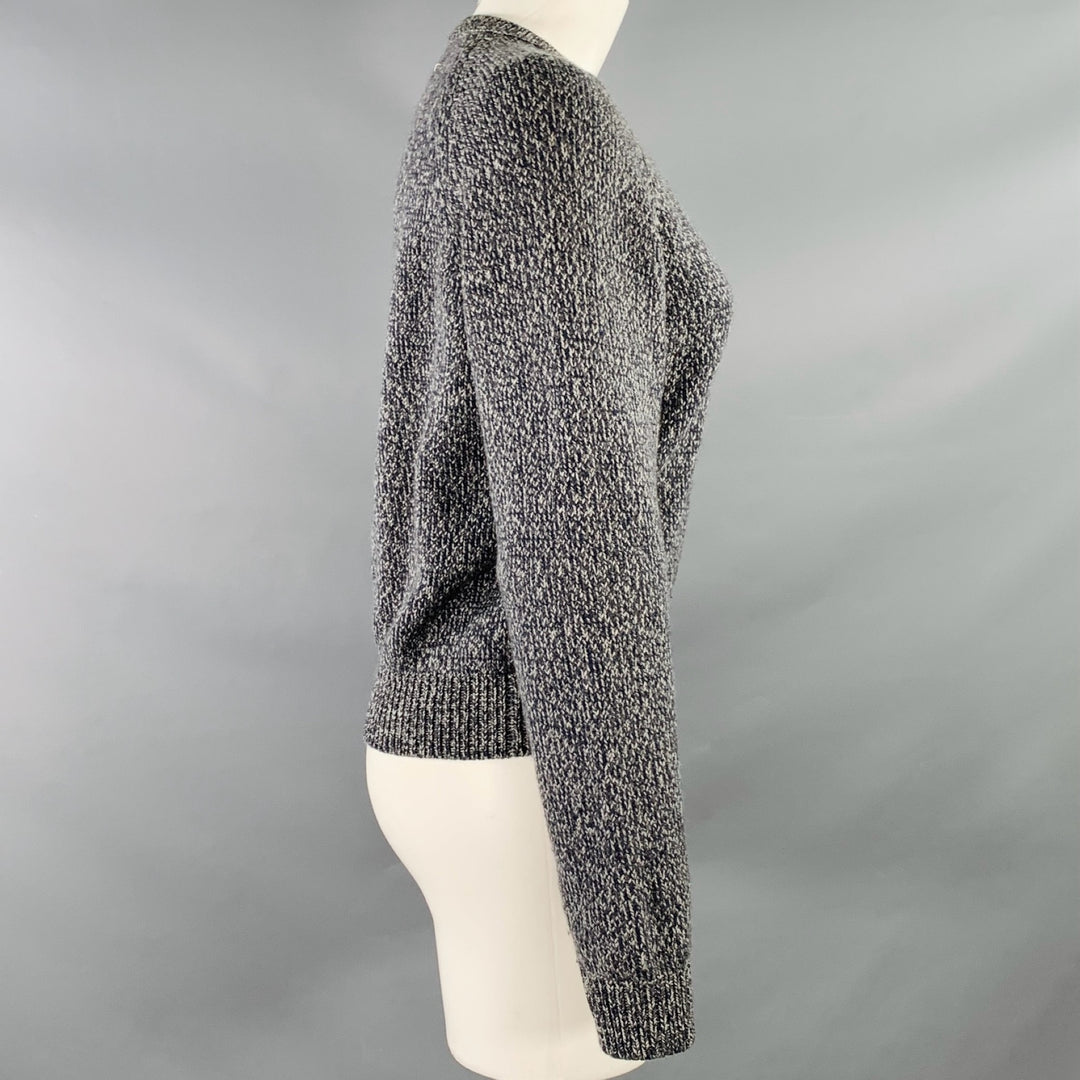 MAISON MARTIN MARGIELA Size S Grey Charcoal Blue Wool Blend Knit Raglan Sweater