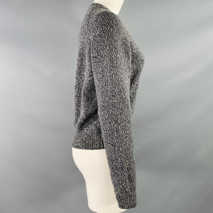 MAISON MARTIN MARGIELA Size S Grey Charcoal Blue Wool Blend Knit Raglan Sweater