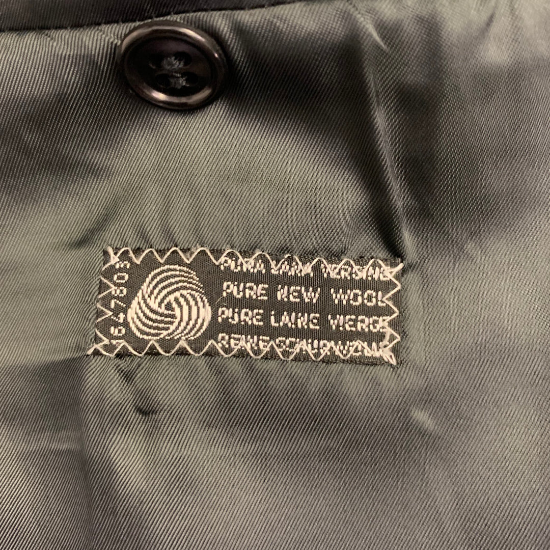 VALENTINO Size 43 Regular Grey Charcoal Virgin Wool Notch Lapel Suit