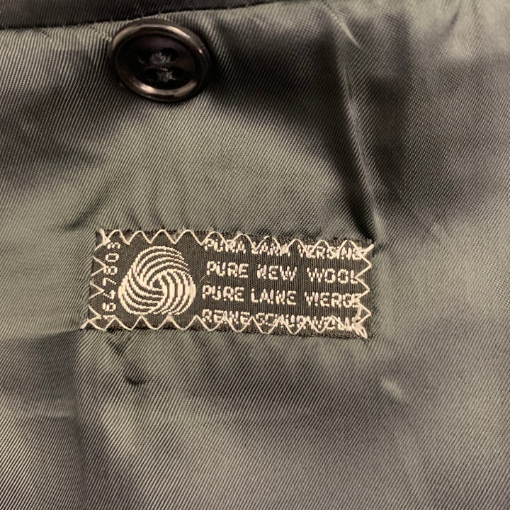 VALENTINO Size 43 Regular Grey Charcoal Virgin Wool Notch Lapel Suit