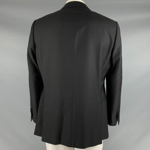 SUITSUPPLY Size 46 Black Wool Tuxedo Sport Coat
