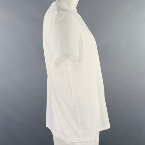 VALENTINO Size XL White Cotton Crew Neck T-shirt