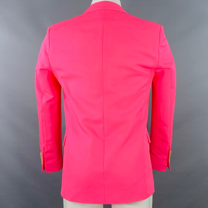 WALTER VAN BEIRENDONCK SS22 Size XS Pink Neon Twill Polyester Sport Coat