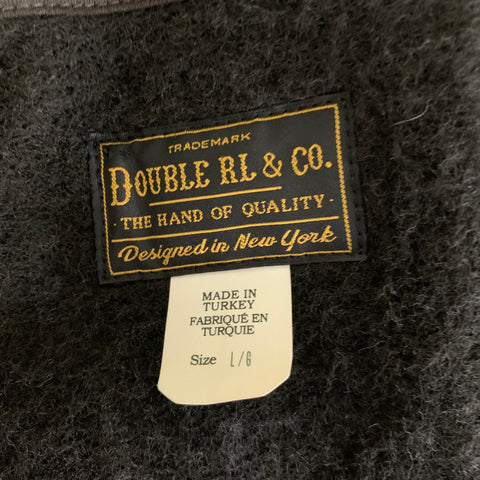 RRL by RALPH LAUREN Size L Green Grey Knit Wool Cotton Snap Button Jacket