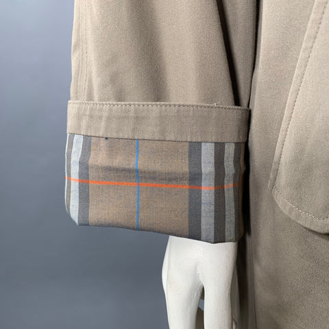 BURBERRYS Size L Taupe Cotton Blend Hidden Buttons Coat