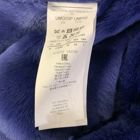 ARMANI COLLEZIONI Size 6 Purple Lavender Shearling UMGO3P UMPO2 Sheepskin Coat
