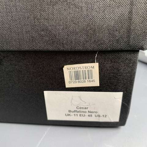 PAUL SMITH Size 12 Black Leather Lace-Up Ankle Boots