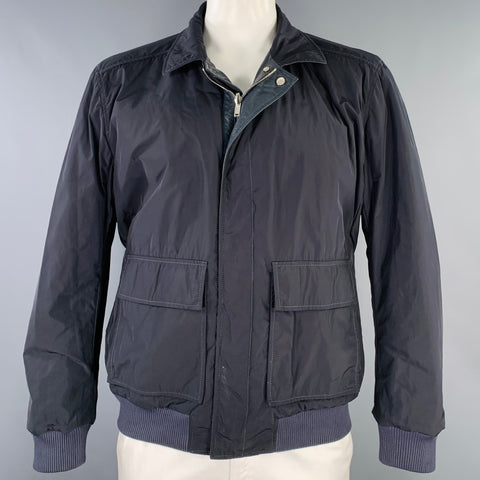 PORSCHE DESIGN Veste Réversible en Cuir Gris Anthracite Taille L