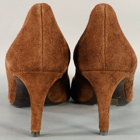 RALPH LAUREN COLLECTION Size 6.5 Brown Suede Pointed Toe Classic Pumps