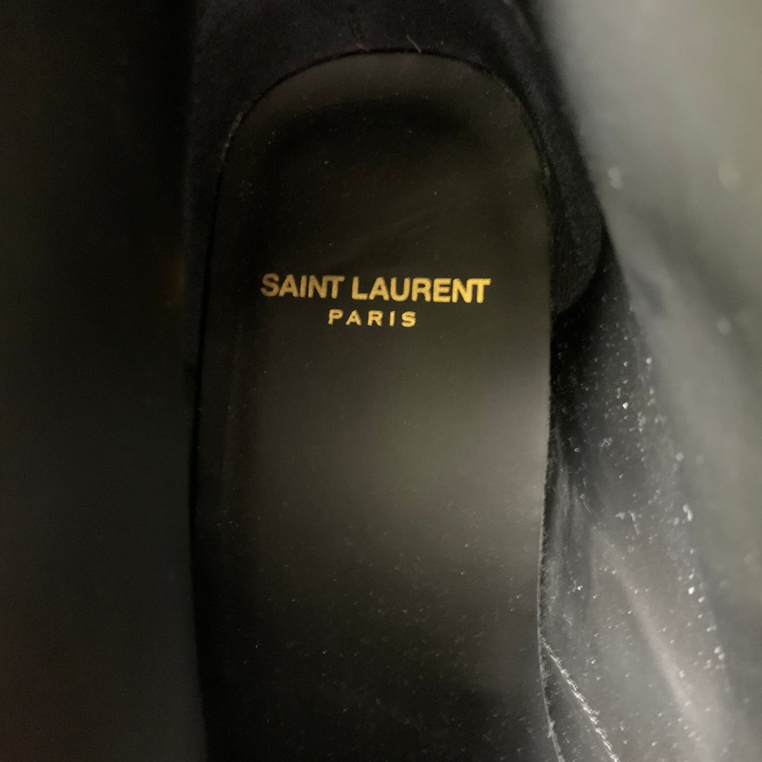 SAINT LAURENT Size 8 Black Leather Lace Up Boots