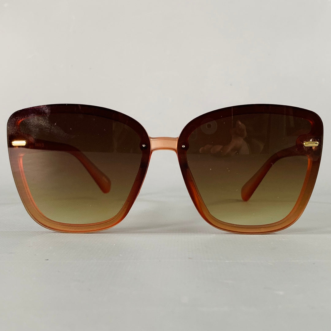 VINCE CAMUTO Brown Nude Acetate Cat Eye Sunglasses