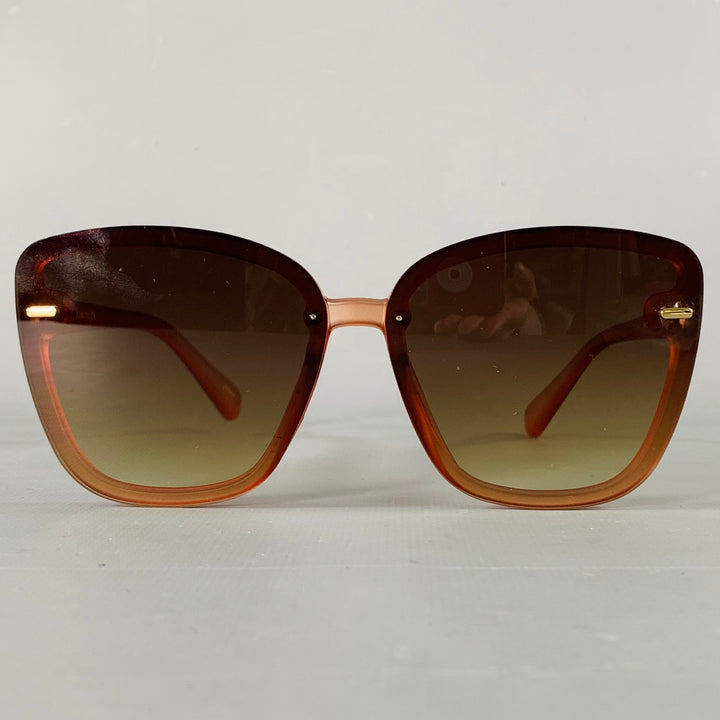 VINCE CAMUTO Brown Nude Acetate Cat Eye Sunglasses