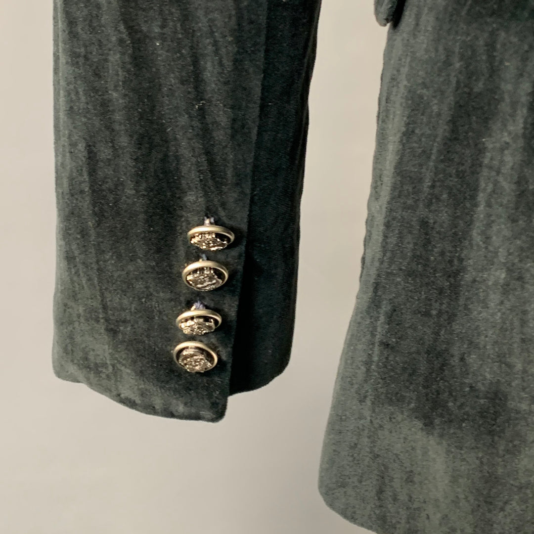 DOLCE & GABBANA Size 2 Black Velvet Notch Lapel Jacket Blazer