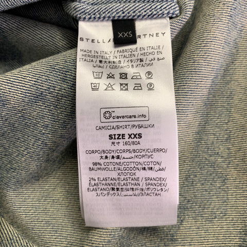 STELLA McCARTNEY Size XXS Blue Light Blue Cotton Optical Jacket