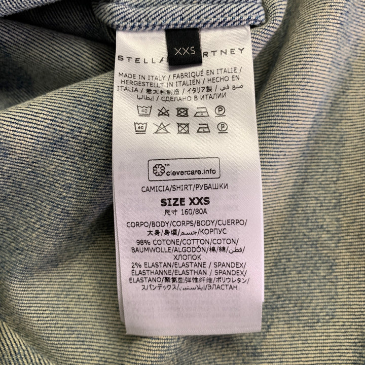 STELLA McCARTNEY Size XXS Blue Light Blue Cotton Optical Jacket