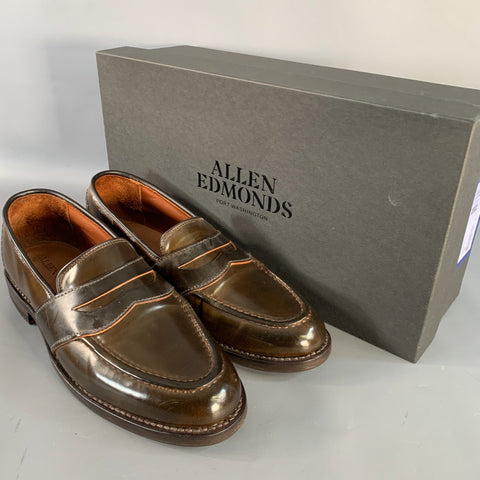 ALLEN EDMONDS Size 7 Randolph Brown Leather Penny Loafers