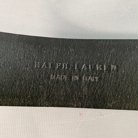 RALPH LAUREN COLLECTION Size S Black Patent Leather Covered Buckle Belt