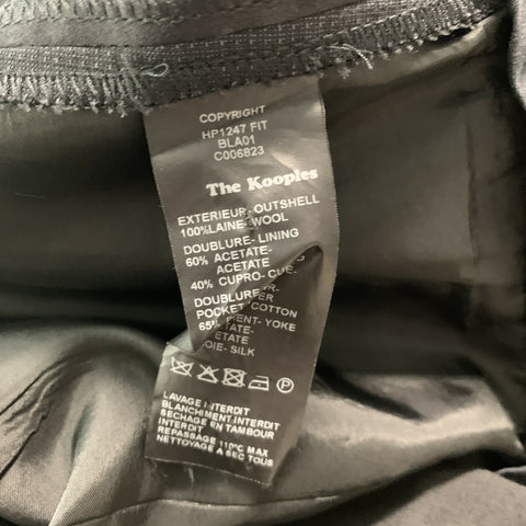 THE KOOPLES Size 30 Black Solid Wool Tuxedo Dress Pants