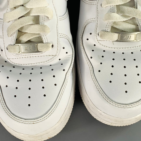 NIKE Size 10 White Leather Rubber Sole Platform Sneakers