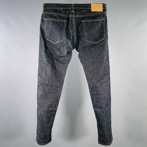 SIMON MILLER Size 32 Indio Indigo Contrast Stitch Selvedge Denim Slim Jeans