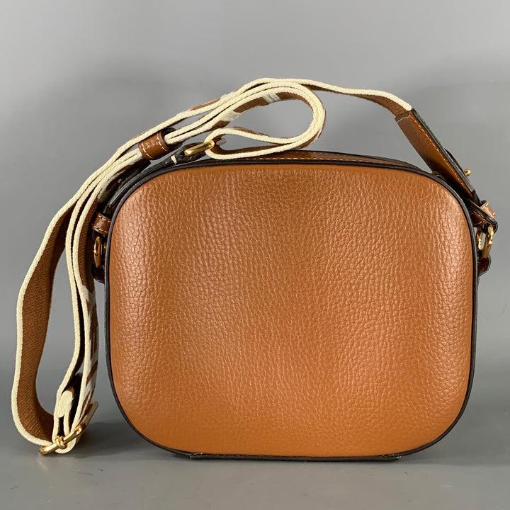STELLA McCARTNEY Brown White Studded Faux Leather Handbag & Leather Goods