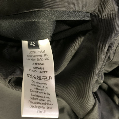 JOSEPH Chest Size 42 Black Solid Viscose Blend Notch Lapel 34 30 Tuxedo