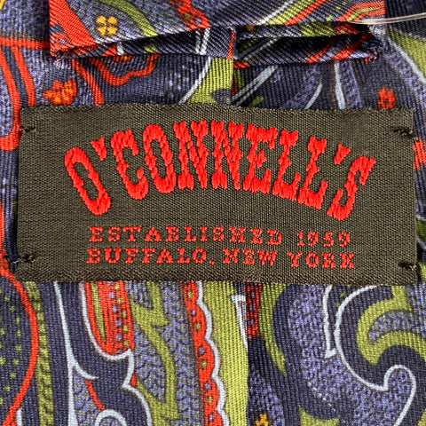 O'CONNELL'S Green Navy Paisley Silk Tie