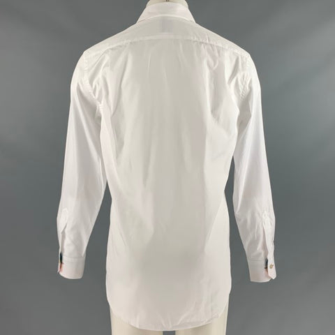 PAUL SMITH Size M White Cotton Blend Long Sleeve Shirt