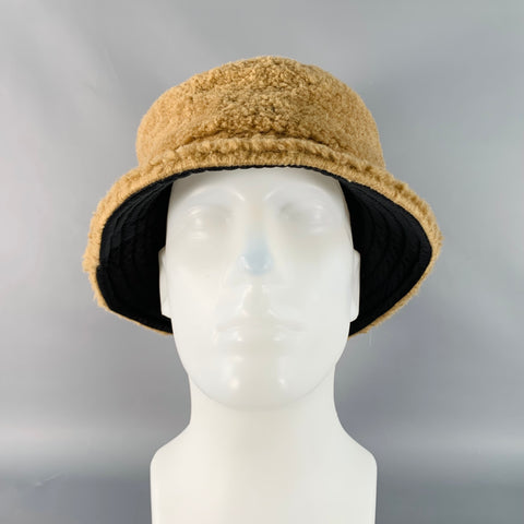 MARNI Size L Camel Acrylic Blend Faux Fur Bucket Hat