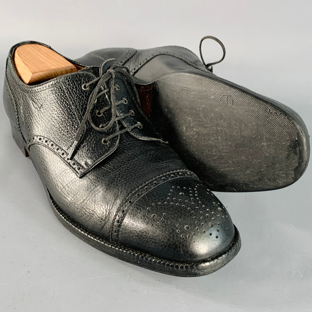 Salvatore Ferragamo Mens Pebbled Leather Derby Lace-up Dress Oxford Size 10.5D Salvatore Ferragamo Men main image 3