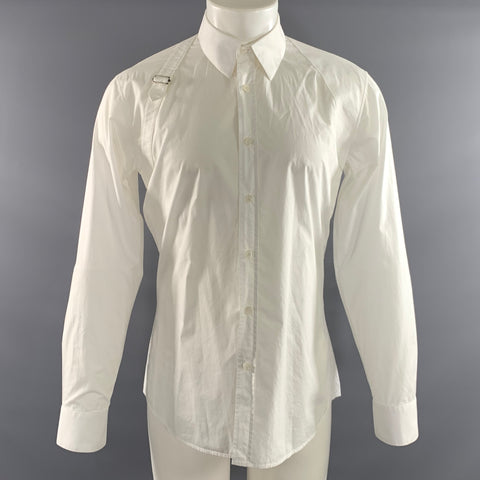 ALEXANDER MCQUEEN Size M White Cotton Long Sleeve Shirt