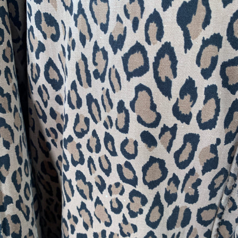 R13 Size S Tan Black Animal Print Oversized Hooded Parka Coat