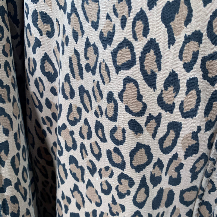 R13 Size S Tan Black Animal Print Oversized Hooded Parka Coat